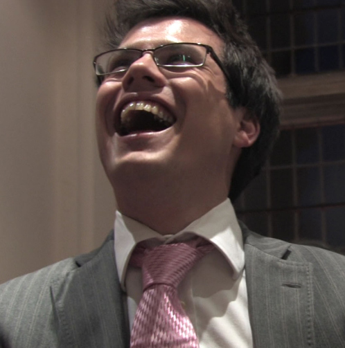 Person in glassess amazed