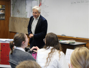 people talking in a room